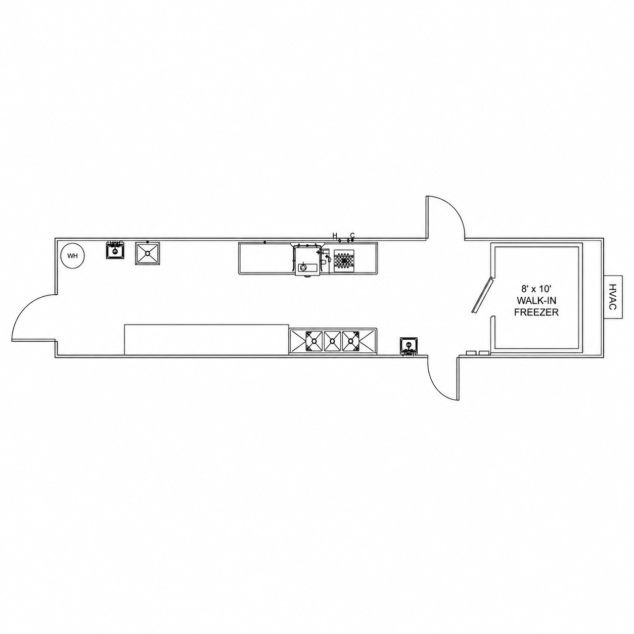 Freezer Prep Unit - Temporary Kitchen Floor Plan
