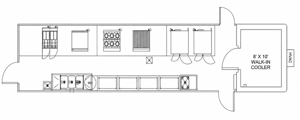 Single Production Kitchen - Temporary Kitchen Floor Plan