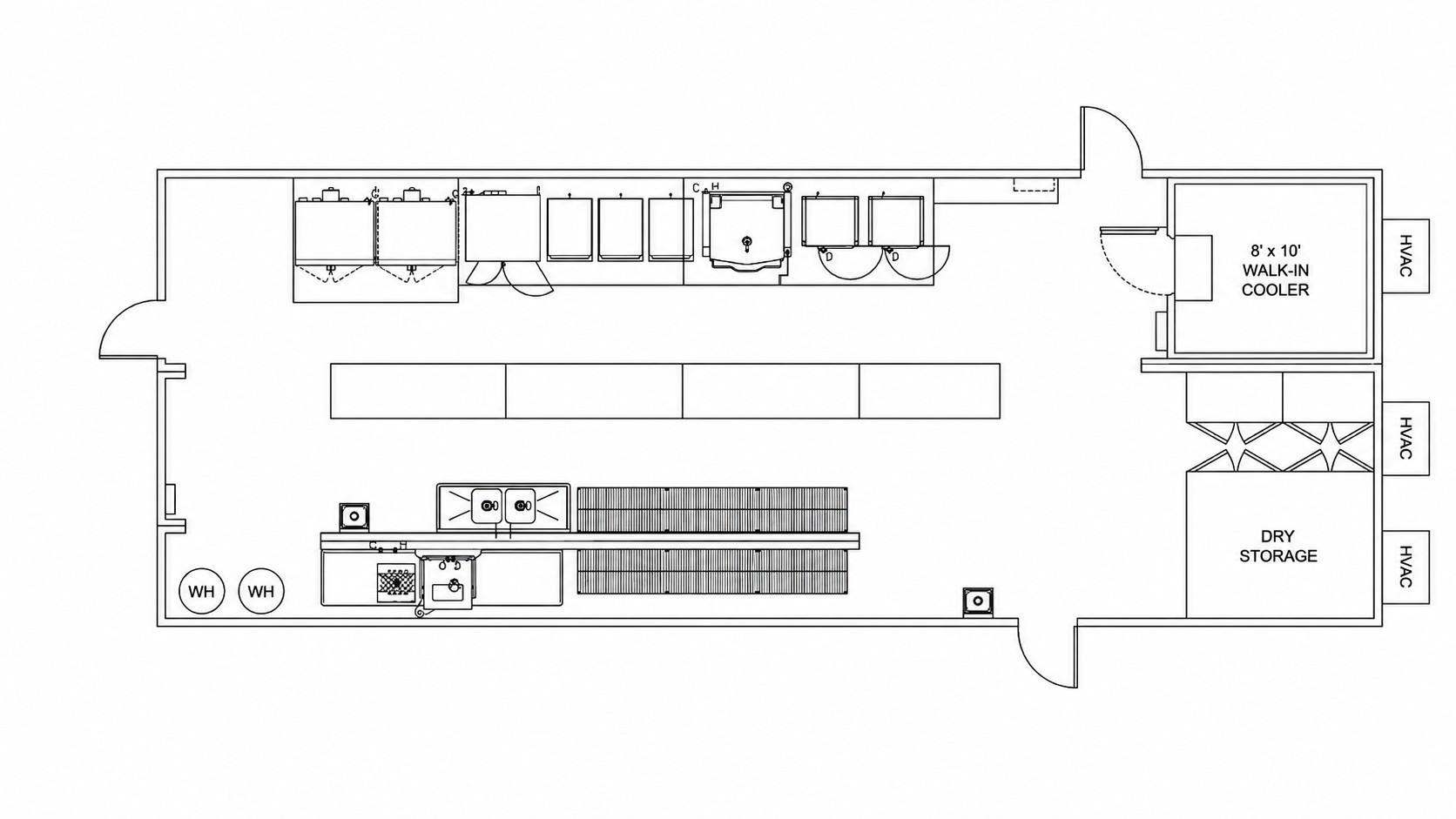 3-Wide Kitchen Facility - Temporary Kitchen Floor Plan