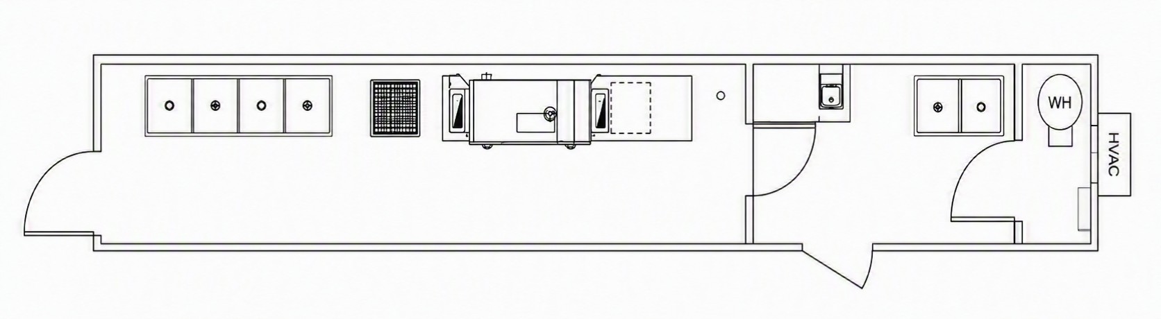 Dishwashing & Prep Unit - Temporary Kitchen Floor Plan