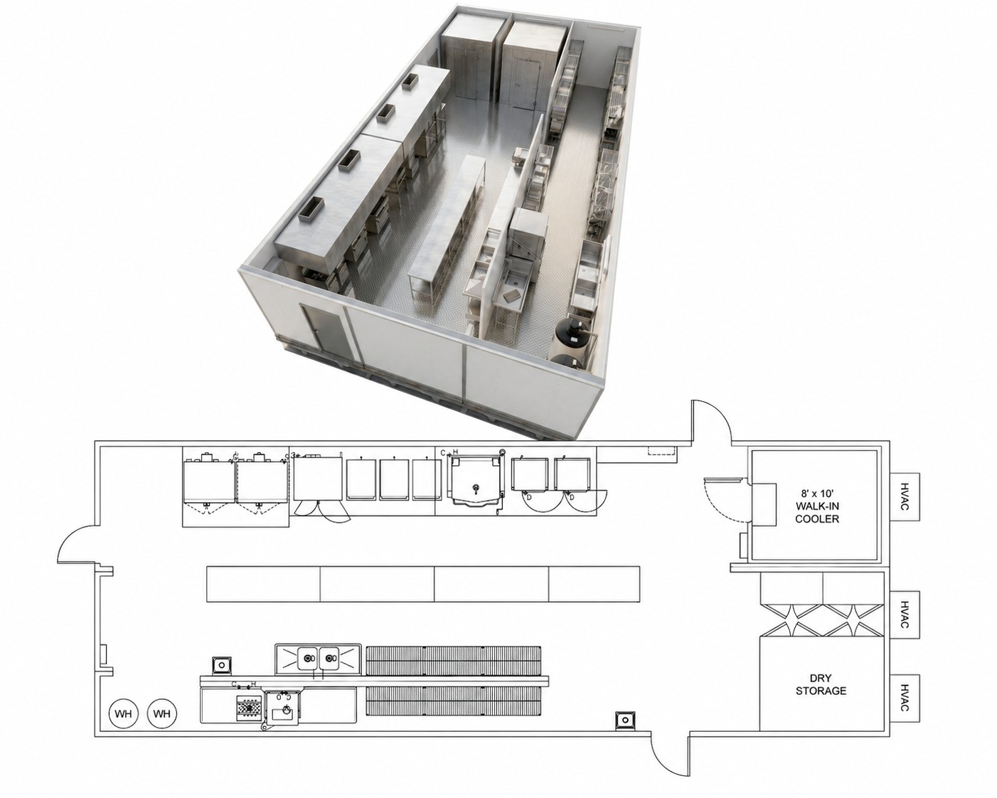3-Wide Kitchen Facility - Temporary Kitchen