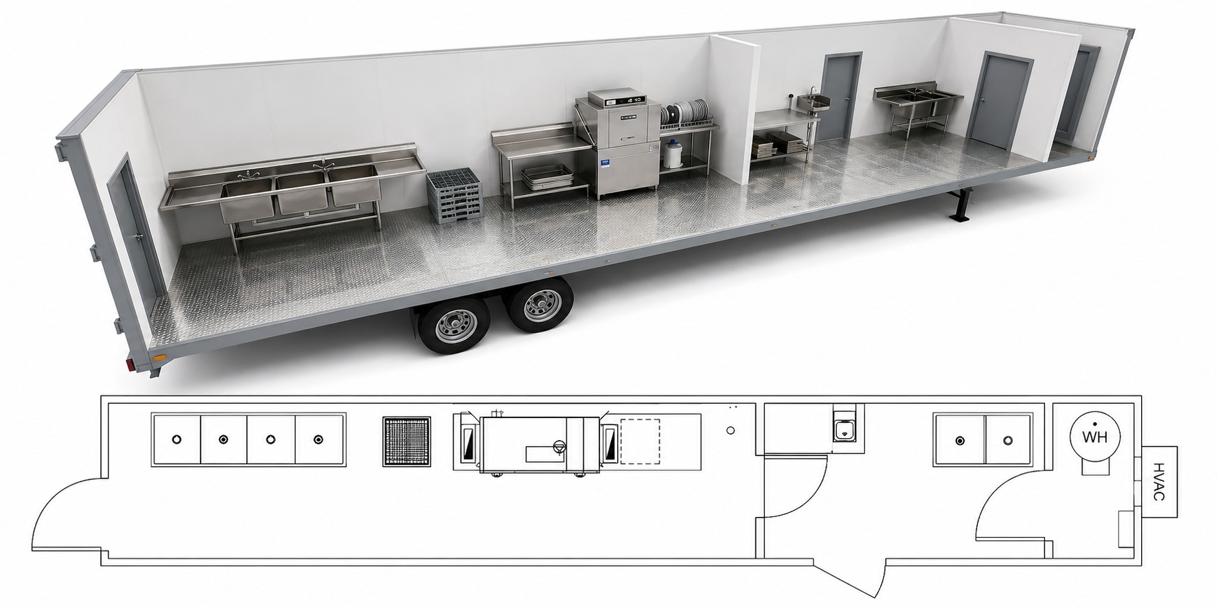 Dishwashing & Prep Unit - Temporary Kitchen