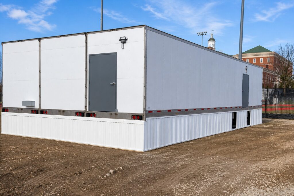 Three-unit semi-permanent KCI commercial kitchen facility installed for Whittier Elementary School’s temporary swing campus in Washington, DC.