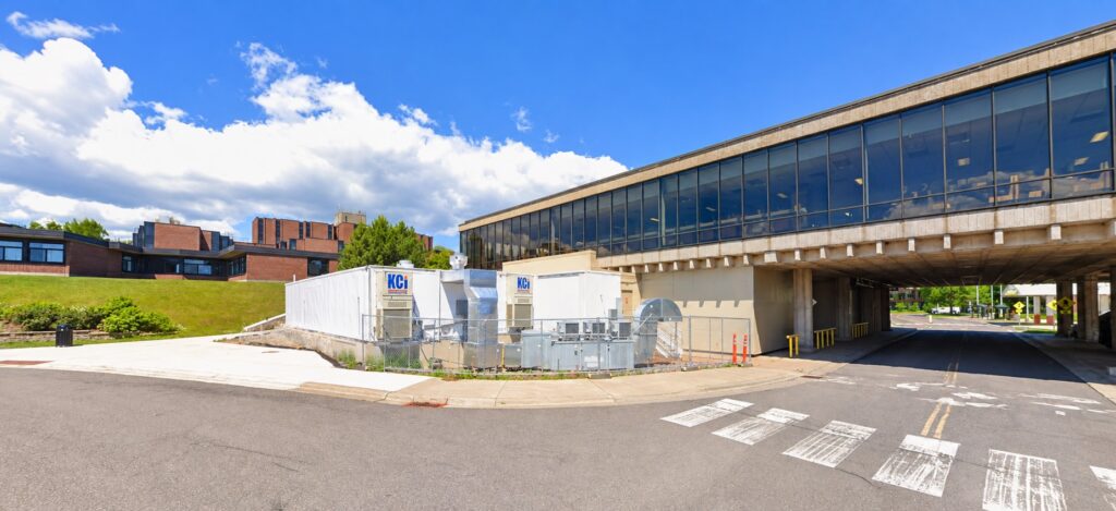 Temporary commercial kitchen facility provided by KCI Temporary Kitchens at the University of Minnesota Duluth in Minnesota.